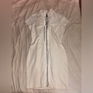 Bebe white zip up dress